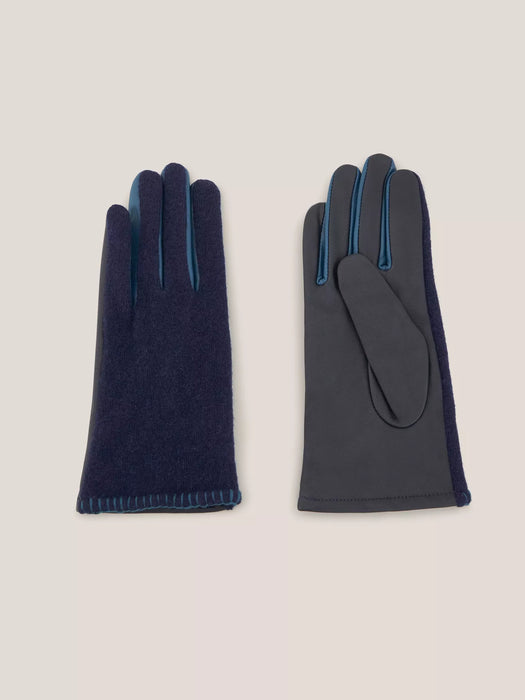 White Stuff Women's Lucie Leather Gloves In Dark Navy