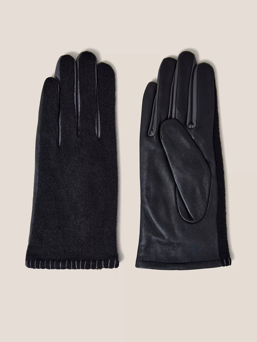 White Stuff Women's Lucie Leather Gloves In Pure Black