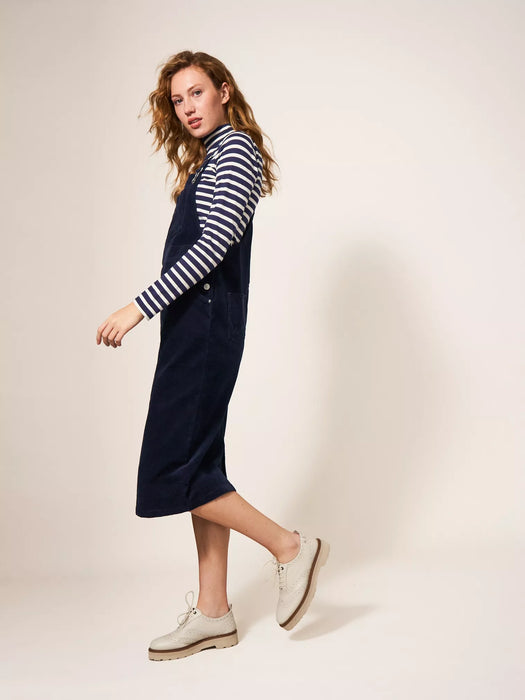 White Stuff Women's Emmie Organic Cord Pinafore In Dark Navy