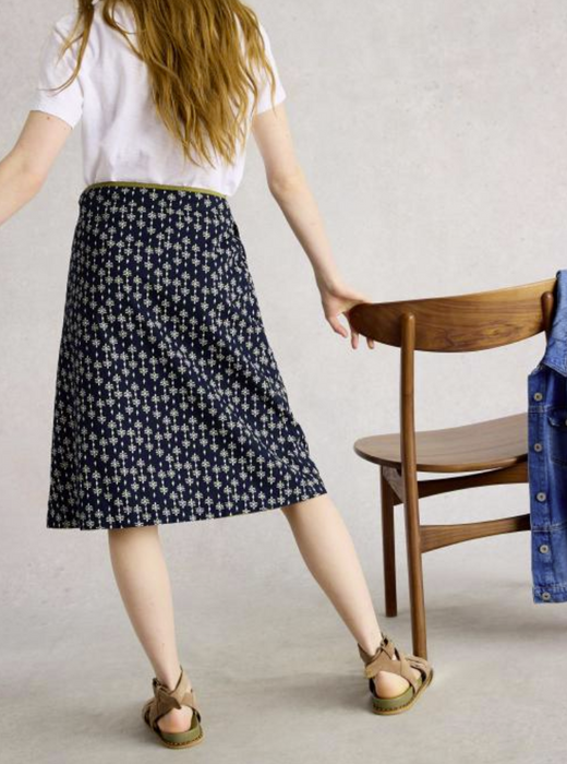 White Stuff Women's Nell Printed Reversible Skirt In Navy Multi