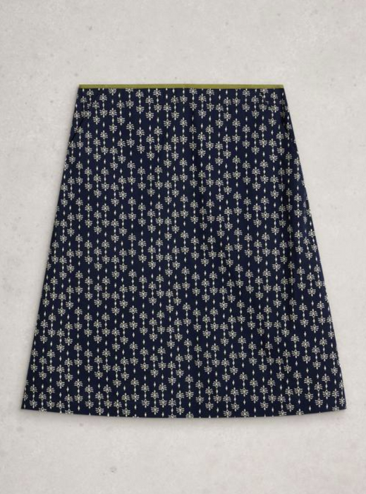 White Stuff Women's Nell Printed Reversible Skirt In Navy Multi