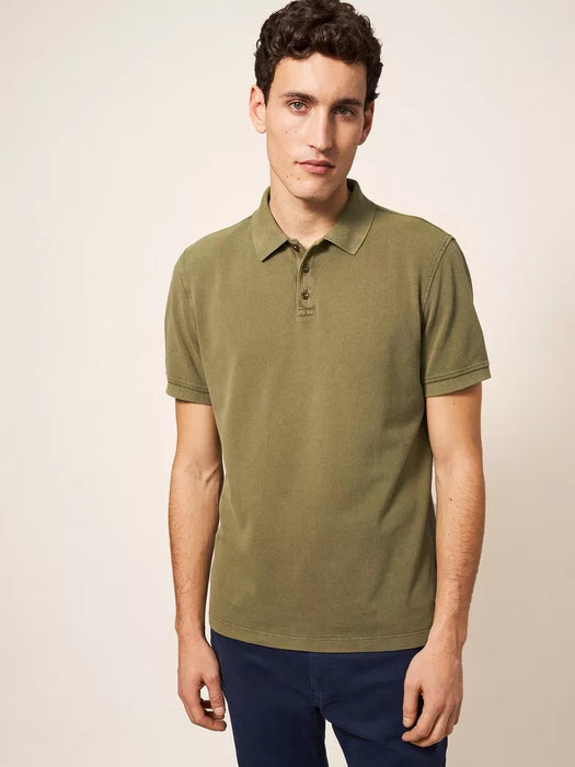 White Stuff Men's Utility Polo - Khaki Green