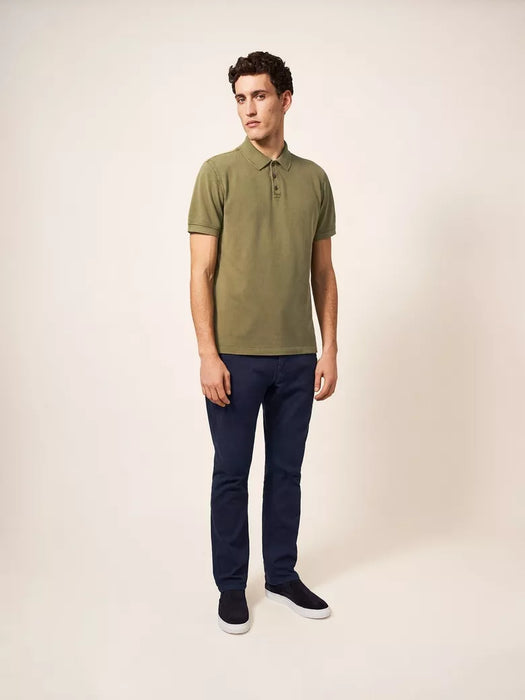 White Stuff Men's Utility Polo - Khaki Green