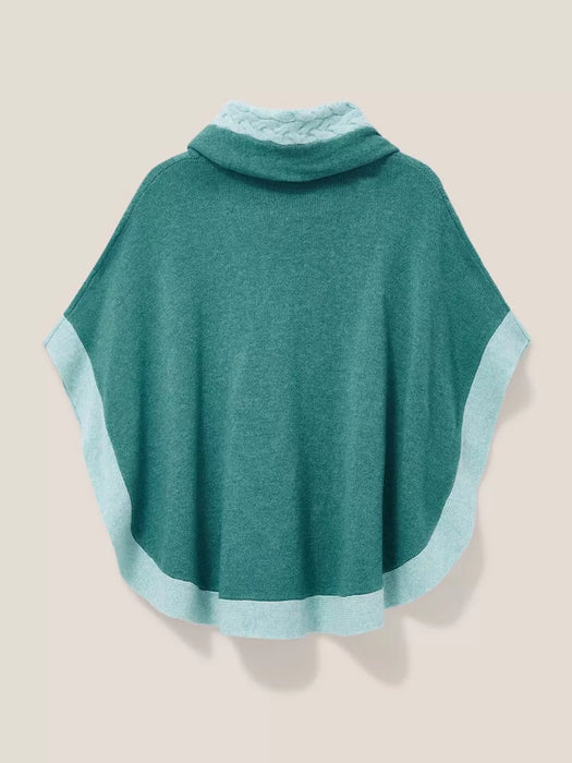 White Stuff Women's Fern Knitted Casual Poncho - Mid Teal