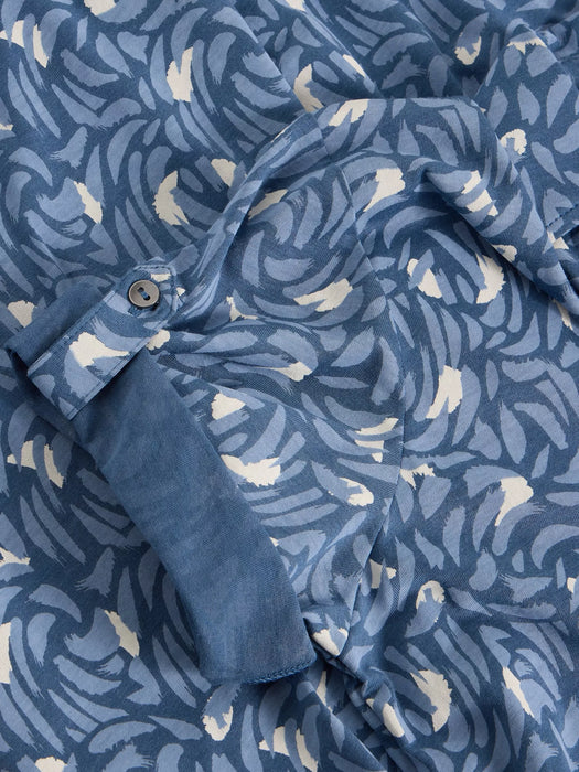 White Stuff Women's Annie Jersey Shirt Dress In Blue Print