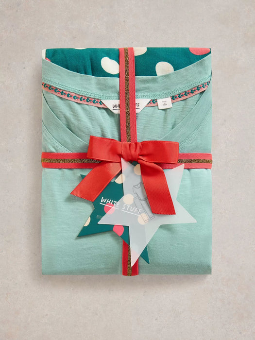 White Stuff Women's Tessa PJ Set In Teal Multi