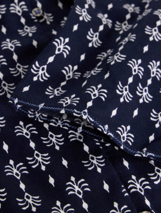 White Stuff Women's Rae Organic Cotton V Neck Top In Navy Print