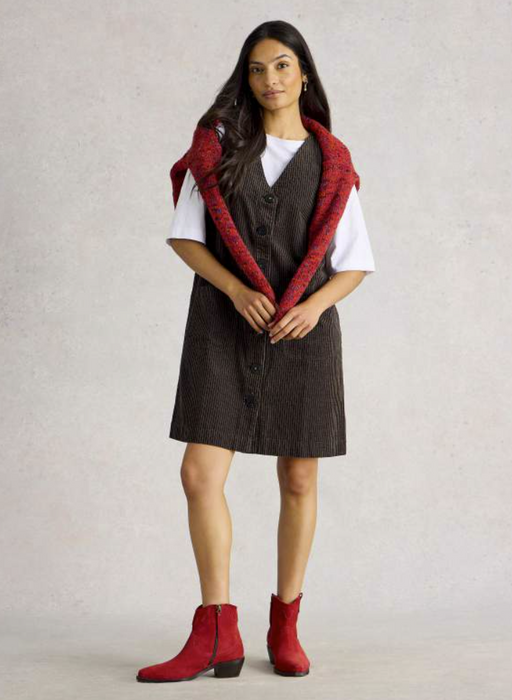 White Stuff Women's Rose Cord Pinny In Dark Navy