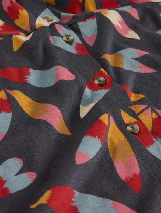 White Stuff Women's Rua Jersey Collared Shirt Dress In Grey Multi