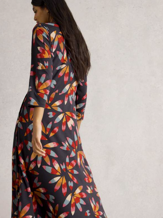 White Stuff Women's Rua Jersey Collared Shirt Dress In Grey Multi