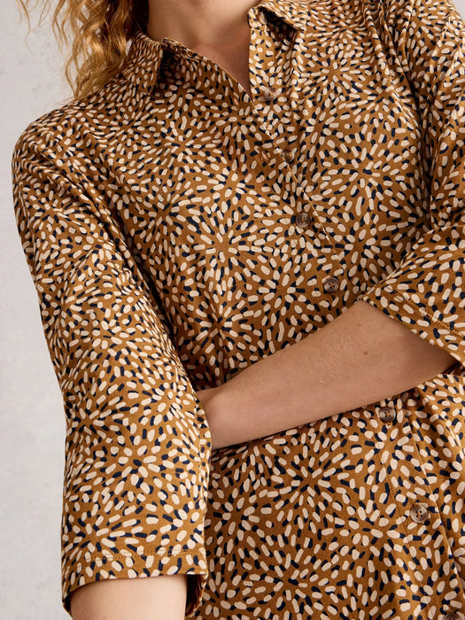 White Stuff Women's Rua Jersey Shirt Dress In Chartreuse Print