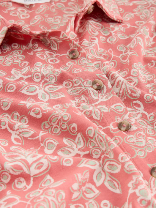 White Stuff Women's Rua Jersey Collared Shirt Midi Dress In Pink Multi