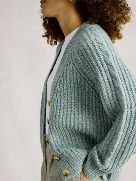 White Stuff Women's Sally Slub Cardigan In Dust Green