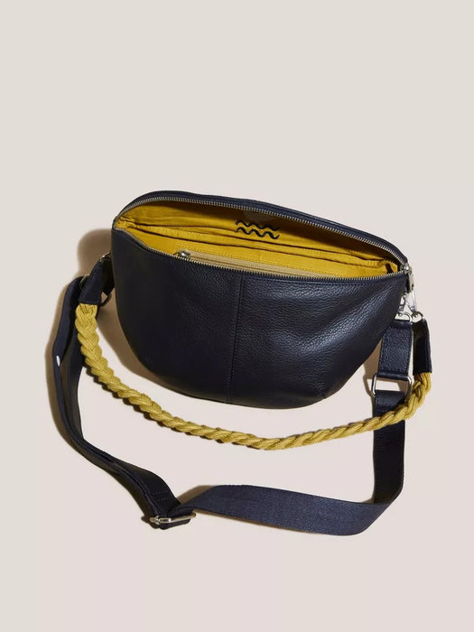 White Stuff Sebby Leather Sling Bag - Dark Navy