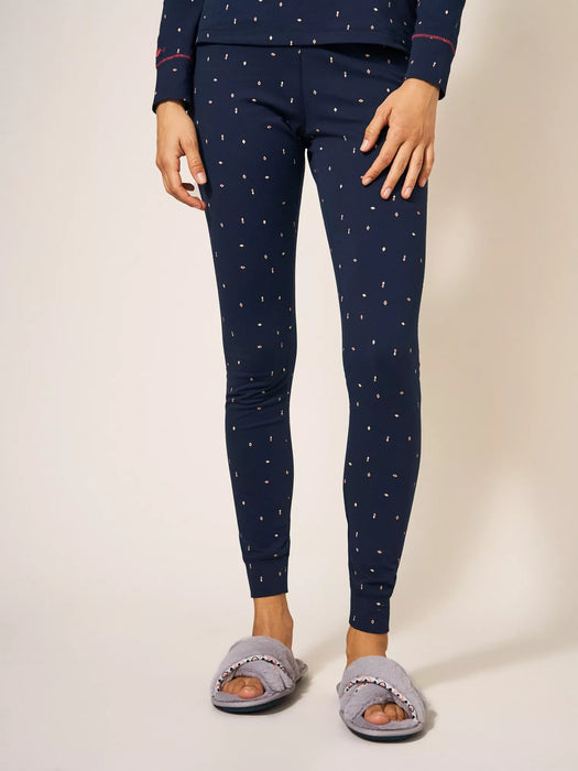 White Stuff Women's Selena Jersey PJ Legging In Navy Multi