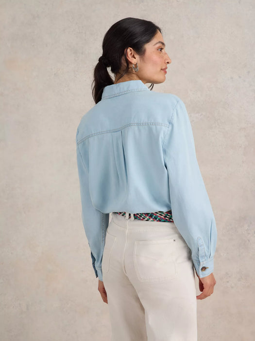 White Stuff Women's Demi Cargo Shirt In Light Denim