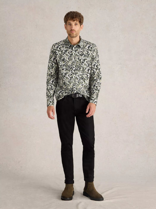 White Stuff Men's Hawthorn Bird Printed Shirt In Black Multi