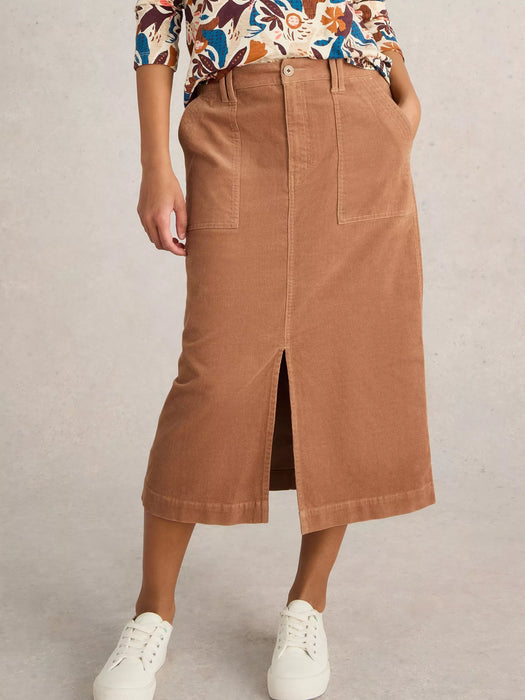 White Stuff Women's Maren Organic Cord Skirt In Light Natural