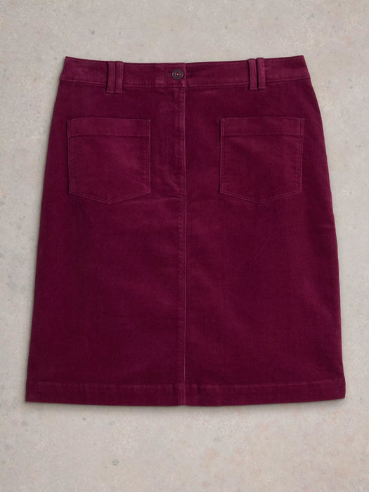 White Stuff Women's Melody Organic Cord Skirt In Deep Red