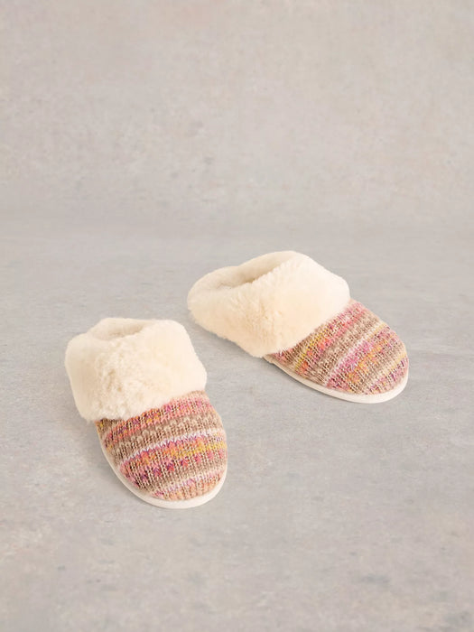 White Stuff Women's Knitted Mule Slippers In Natural Multi