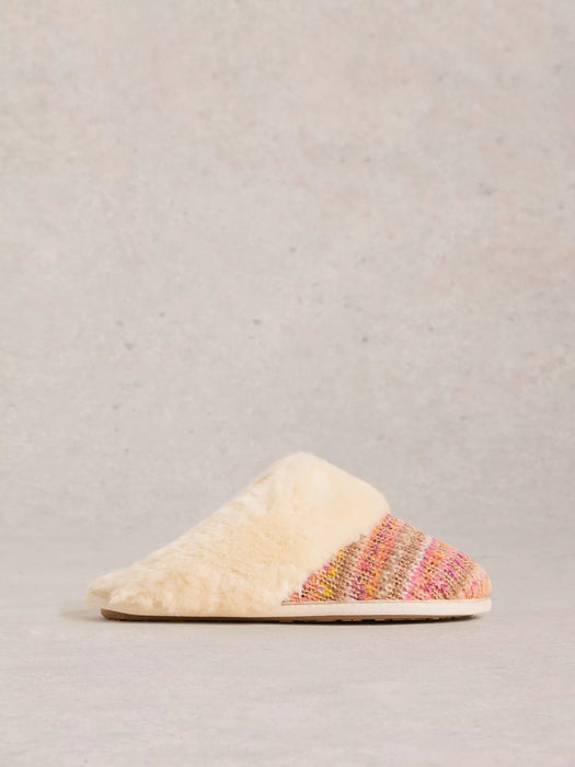 White Stuff Women's Knitted Mule Slippers In Natural Multi