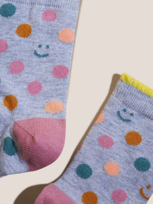 White Stuff Women's Spot Smiley Face Socks