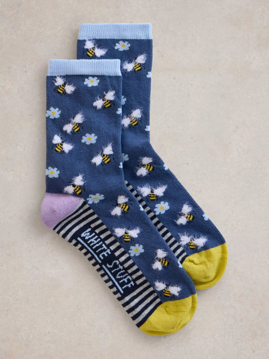 White Stuff Women's Fluffy Bee Ankle Sock