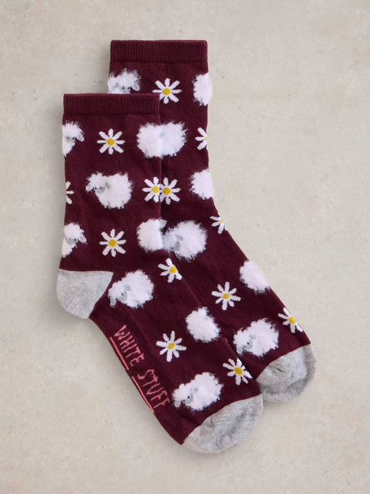 White Stuff Women's Fluffy Sheep Ankle Sock