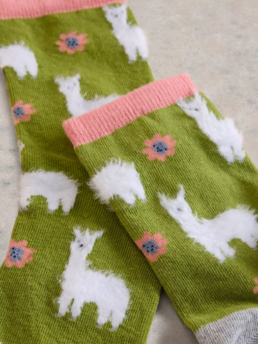 White Stuff Women's Fluffy Llama Ankle Sock