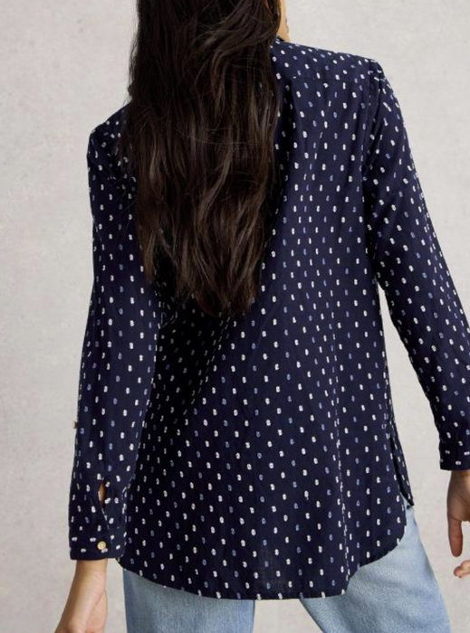 White Stuff Women's Sophie Longline Shirt In Navy Multi
