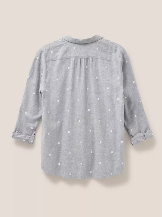 White Stuff Women's Sophie Organic Cotton Shirt - Grey Multi