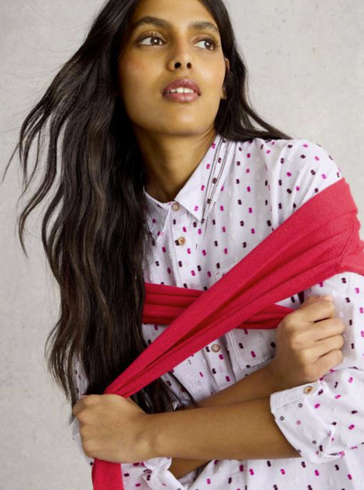 White Stuff Women's Sophie Organic Cotton Shirt In White Multi