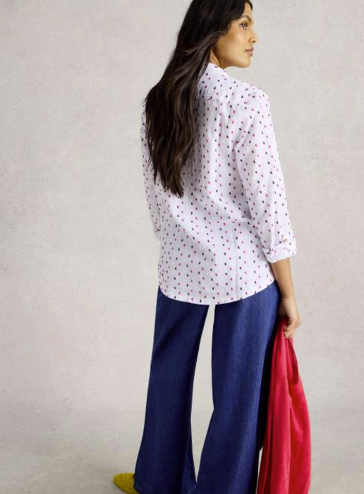 White Stuff Women's Sophie Organic Cotton Shirt In White Multi