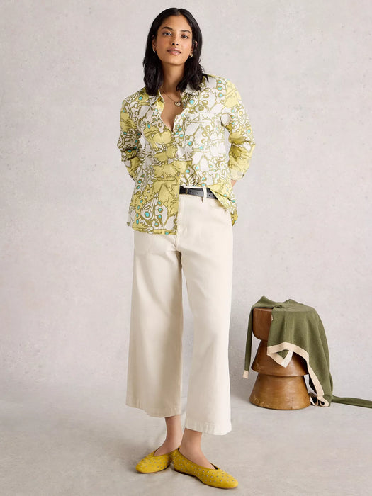 White Stuff Women's Sophie Organic Cotton Shirt In Yellow Multi