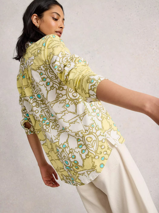 White Stuff Women's Sophie Organic Cotton Shirt In Yellow Multi