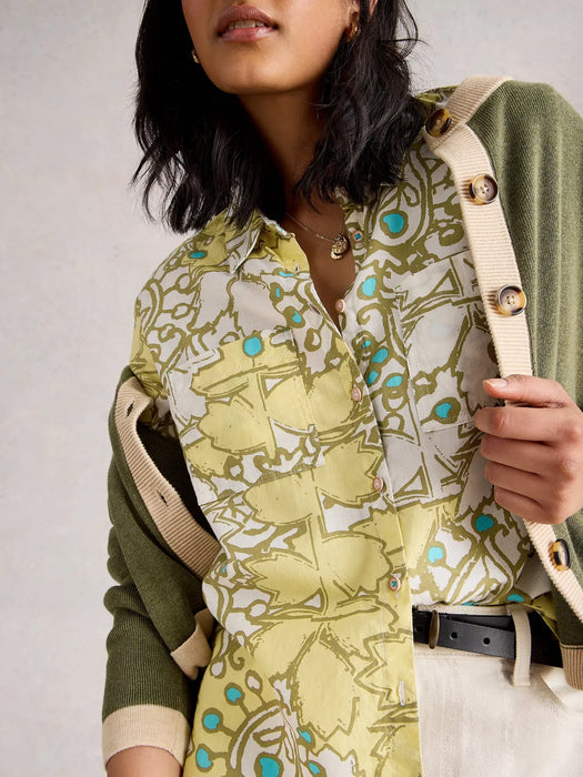 White Stuff Women's Sophie Organic Cotton Shirt In Yellow Multi