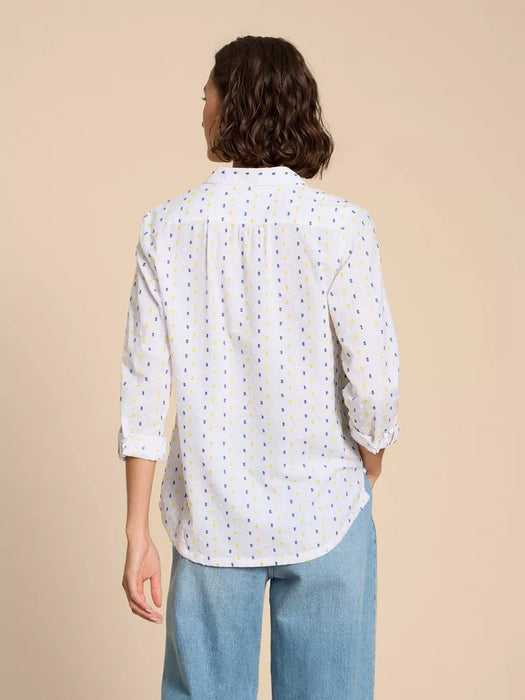 White Stuff Women's Sophie Printed Organic Shirt - Ivory Multi