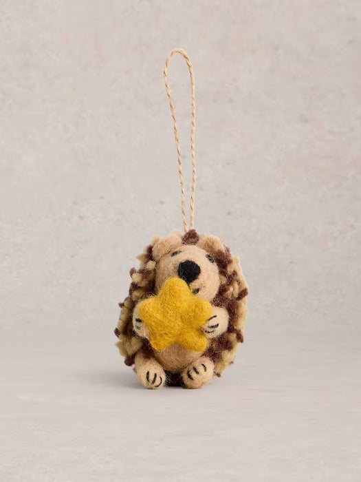 White Stuff Star Hedgehog Hanging Decoration