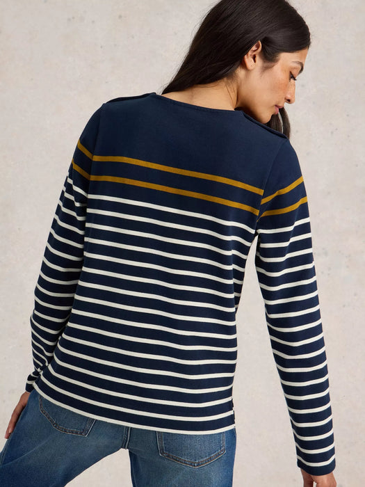 White Stuff Women's Whitney Stripe Ls Top In Navy Multi