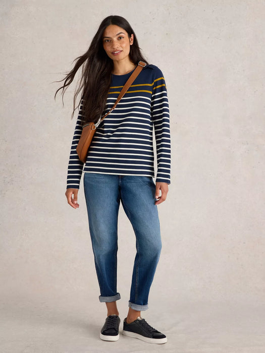 White Stuff Women's Whitney Stripe Ls Top In Navy Multi