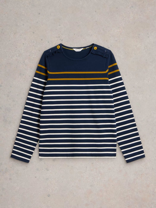 White Stuff Women's Whitney Stripe Ls Top In Navy Multi