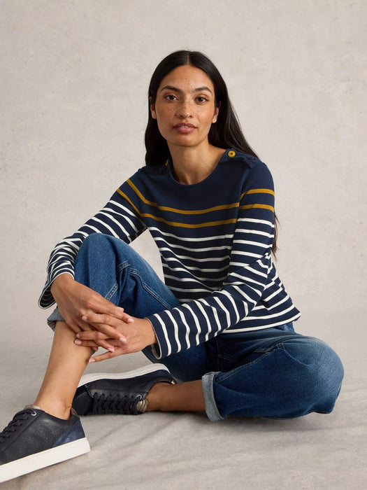 White Stuff Women's Whitney Stripe Ls Top In Navy Multi