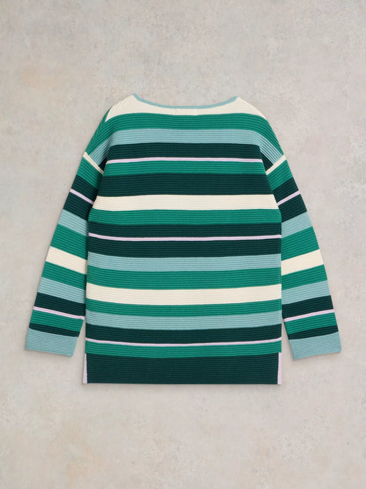 White Stuff Women's Jana Striper Jumper In Green Multi