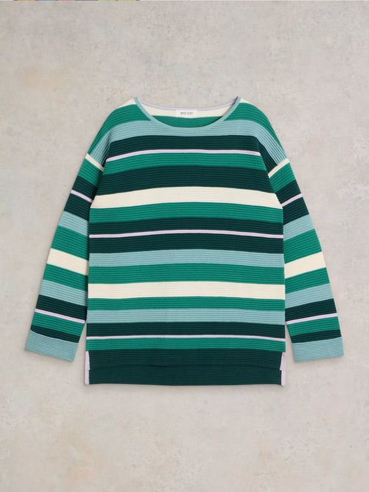 White Stuff Women's Jana Striper Jumper In Green Multi