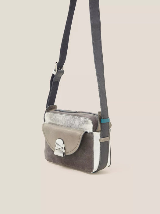 White Stuff Women's Lola Leather Camera Bag In Grey Multi