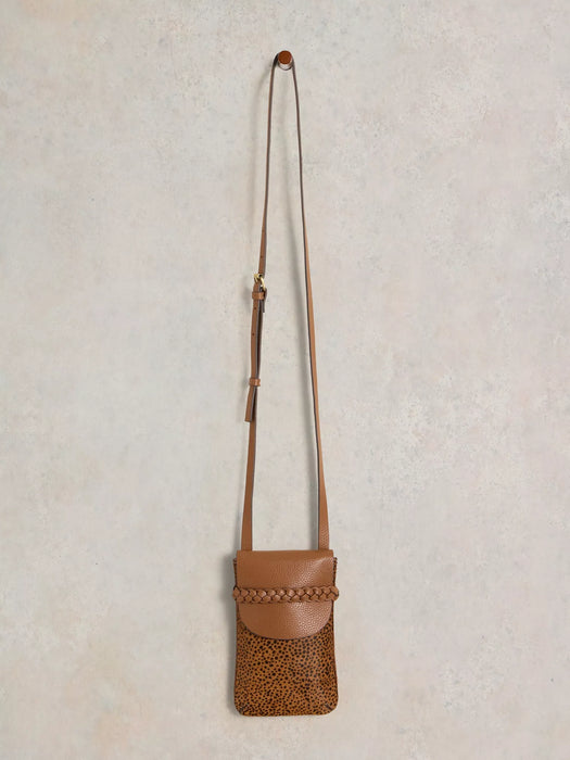 White Stuff Women's Clemmy Leather Phone Bag In Tan Multi