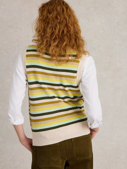 White Stuff Women's Fairisle Stripe Tank In Chartreuse Multi