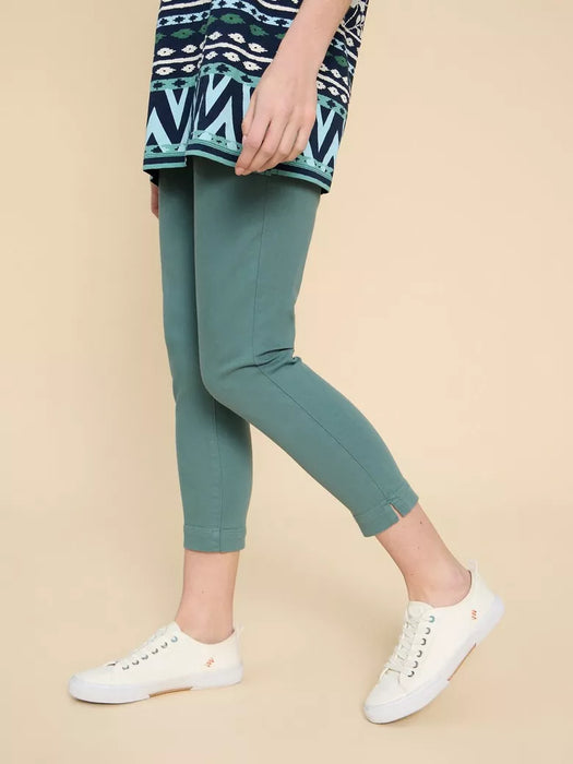 White Stuff Women's Mid Teal Janey Cotton Cropped Jegging
