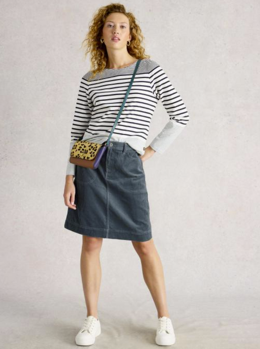 White Stuff Women's Tia Cord Skirt In Dust Blue