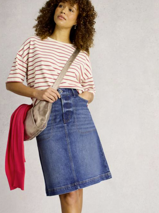 White Stuff Women's Tia Denim Skirt In Mid Denim